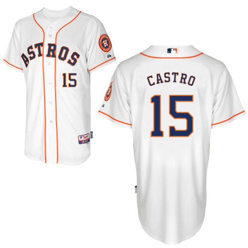 Jason Castro #15 MLB Jersey-Houston Astros Men's Authentic Home White Cool Base Baseball Jersey